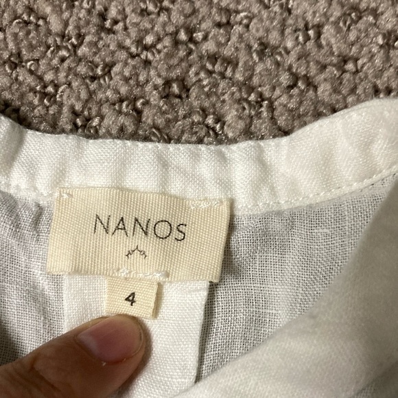 Nano White Button Down Shirt Long Sleeve - Picture 3 of 6